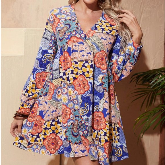 Floral & Paisley Print Dress - Picture 3 of 6